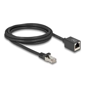   Delock Hálózat bővítő kábel RJ45 apa - RJ45 anya Cat.6A S/FTP 2 m fekete (DL-90309)