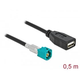   Delock Kábel HSD Z apa - A-típusú USB 2.0 anya 0,5 m (DL-90310)