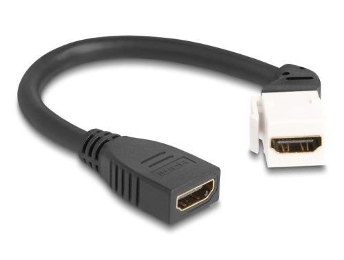 Delock Keystone modul HDMI kábel anya - anya 45 -ban hajlított 8K 60 Hz 20 cm, fekete