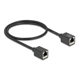   Delock Hálózat bővítő kábel RJ45 anya - RJ45 anya Cat.6A S/FTP 0,5 m fekete (DL-90324)