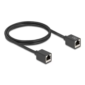   Delock Hálózat bővítő kábel RJ45 anya - RJ45 anya Cat.6A S/FTP 1 m fekete (DL-90325)