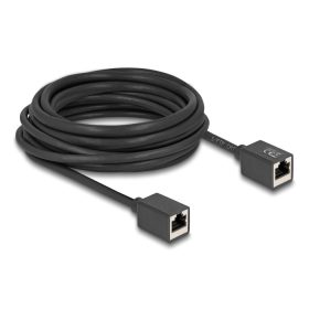   Delock Hálózat bővítő kábel RJ45 anya - RJ45 anya Cat.6A S/FTP 7,5 m fekete (DL-90334)