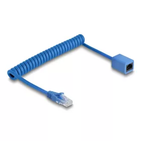   Delock RJ45 tekercses kábelcsatlakozó a jack csatlakozóhoz Cat.6 UTP 0,8 m   1,8 m kék (DL-90366)