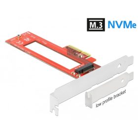   Delock PCI Express x4-kártya - 1 x M.3 / NF1 nyílás - alacsony profilú formatényező (DL-90401)