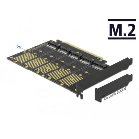   Delock PCI Express x16-kártya > 5 x belső M.2 aljzat B nyílással / SATA (DL-90435)