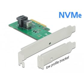   Delock PCI Express x4 Card - 1 x belső NVMe SFF-8643 - alacsony profilú formatényező (DL-90437)