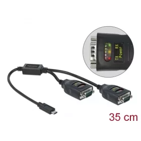   Delock Átalakító USB Type-C    2 x Soros RS-232 DB9 15 kV ESD védelemmel (DL-90494)