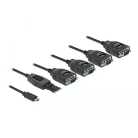   Delock Átalakító USB Type-C    4 x Soros RS-232 DB9 15 kV ESD védelemmel (DL-90495)