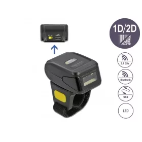   Delock Vonalkód leolvasó gyűrű 1D és 2D 2,4 GHz-cel vagy Bluetooth-szal (DL-90508)