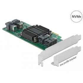   Delock PCI Express x8 kártya - 4 x belső NVMe SFF-8643 - alacsony profilú formatényező (DL-90585)
