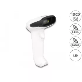   Delock Vonalkódolvasó 1D és 2D 2,4 GHz-es, Bluetooth vagy USB-hez - fehér (DL-90587)