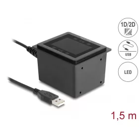   Delock USB vonalkódolvasó 1D és 2D vezetékes helyhez kötött telepítéshez   német verzió (DL-90600)