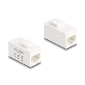   Delock Keystone modul, RJ45-aljzat - RJ45-aljzat, Cat.6A UTP fehér (DL-90639)