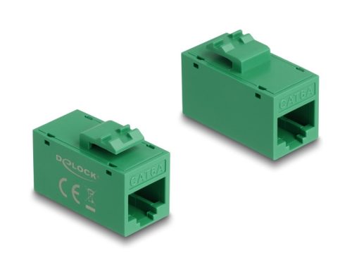 Delock Keystone modul, RJ45-aljzat - RJ45-aljzat, Cat.6A UTP zöld