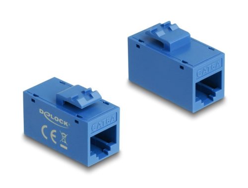 Delock Keystone modul, RJ45-aljzat - RJ45-aljzat, Cat.6A UTP kék