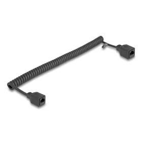   Delock RJ45 tekercselt kábel jack aljzatba Cat.5e UTP 0,5 m - 1 m fekete (DL-90669)