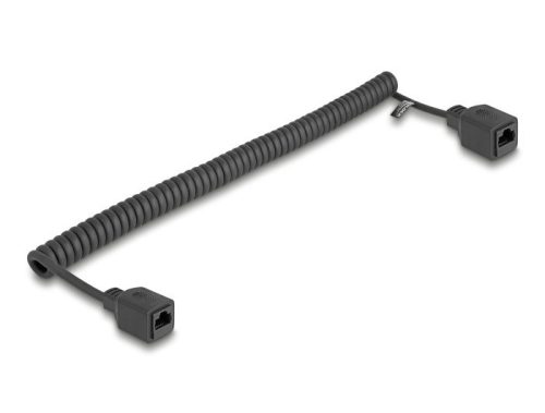Delock RJ45 tekercselt kábel jack aljzatba Cat.5e UTP 0,5 m - 1 m fekete