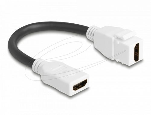 Delock Keystone modulkábel HDMI anya-hüvely 8K 60 Hz 20 cm fehér