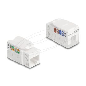   Delock Keystone modul RJ45 aljzat LSA, Cat.6A UTP 90  szerszám nélküli (DL-90720)