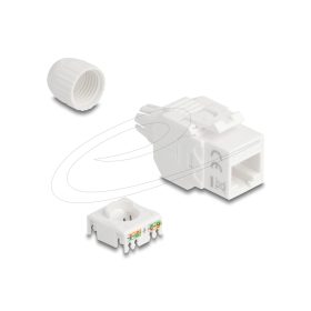   Delock Keystone modul RJ45 aljzat LSA Cat.6A UTP 180  szerszám nélküli, kábelátvezetővel (DL-90721)