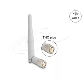   Delock WiFi 7 antenna TNC-dugó 2 - 3 dBi 13,5 cm mindenirányú, dönthető csatlakozással (szürke színű) (DL-90736)