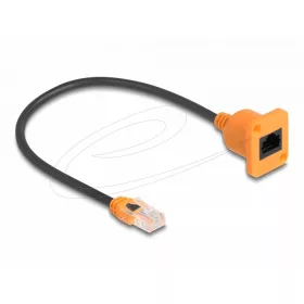   Delock D-Type RJ45 kábelcsatlakozó a jackhez Cat.5e UTP narancssárga / fekete 30 cm (DL-90803)