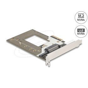   Delock PCI Express 4.0 x4 kártya - 1 x NVMe M.2 kulcs M 110 mm vagy U.2 csatlakozó (DL-90854)