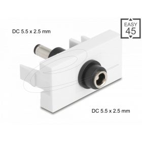   Delock Easy 45 modul DC 5,5 x 2,5 mm anya - DC 5,5 x 2,5 mm apa fehér (DL-90865)