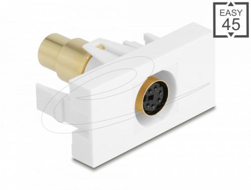 Delock Easy 45 modul Mini-DIN 6 tűs anya - anya aranyozott fehér