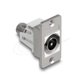   Delock panel tartó IEC apa-F anya ezüst / fehér (DL-90881)