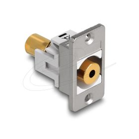   Delock panel tartó sztereó jack aljzat 3,5 mm 4 tűs > sztereó jack anya 3,5 mm 4 tűs aranyozott ezüst / fehér (DL-90884)