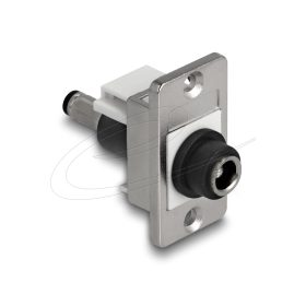   Delock panel tartó DC 5,5 x 2,5 mm-es anya DC 5,5 x 2,5 mm-es apa ezüst / fehér / fekete (DL-90887)