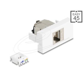   Delock Easy 45 Modul RJ45 jack aljzat az LSA Cat.6A STP-hez zárókapoccsal és kábelrögzítés nélkül (DL-90905)