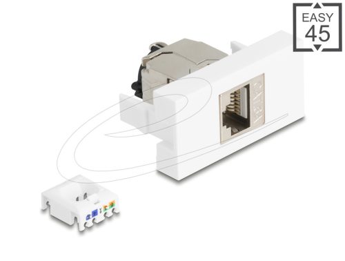 Delock Easy 45 Modul RJ45 jack aljzat az LSA Cat.6A STP-hez zárókapoccsal és kábelrögzítés nélkül