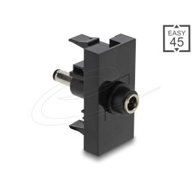   Delock Easy 45 modul DC 5.5 x 2.1 mm anya - DC 5.5 x 2.5 mm apa fekete (DL-90961)