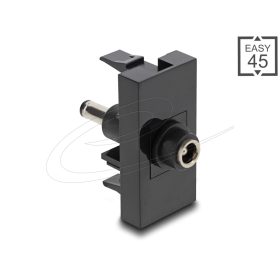   Delock Easy 45 modul DC 5.5 x 2.5 mm anya - DC 5.5 x 2.1 mm apa fekete (DL-90962)