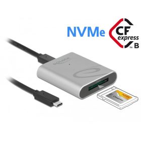   Delock USB Type-C  kártyaolvasó alumínium keretben CFexpress memória kártyákhoz (DL-91751)
