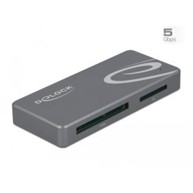   Delock USB Type-C  kártyaolvasó CFast és SD memóriakártyákhoz + USB Hub A-típusú és USB Type-C  port (DL-91754)