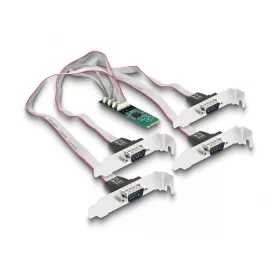   Delock M.2 kártya - 4 x soros RS-232 DB9 standard és alacsony profilú csatlakozó felületekkel (DL-95269)