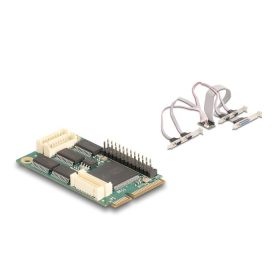   Delock Mini PCIe I/O PCIe teljes méretű 4 x soros RS-232, 1 x párhuzamos (DL-95279)
