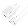 Vipfan E01S-LT USB-A Hálózati töltő + Lightning kábel - Fehér (12W)