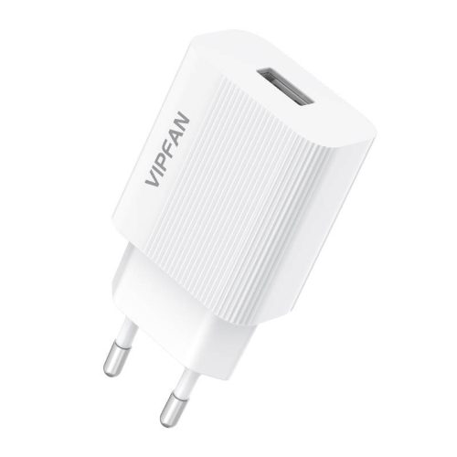 Vipfan E01S-LT USB-A Hálózati töltő + Lightning kábel - Fehér (12W)