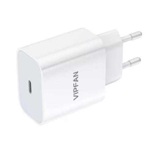 Vipfan E04 USB-C Hálózati töltő - Fehér (5V / 3A)