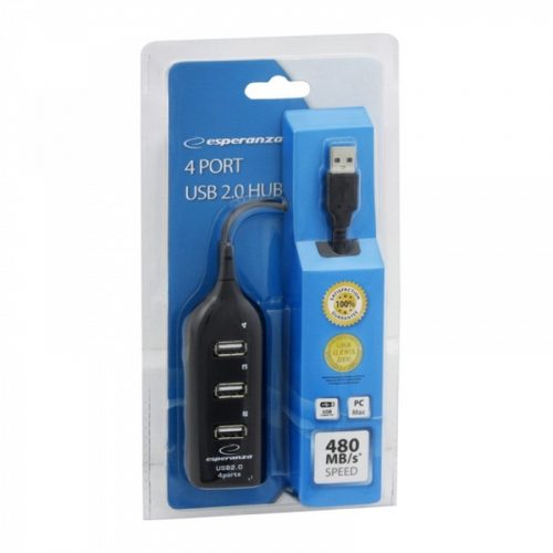 Esperanza HUB 4-portos USB 2.0, fekete