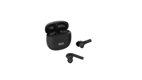 Well EARPHONE-BT-GHOSTBK-WL vezeték nélküli fejhallgató, Bluetooth kapcsolat és hordozható, töltő dokkoló, sztereó hang