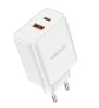 Jellico EC02 Hálózati Adapter USB + Type-C PD120W QC3 gyorstöltéssel - fehér