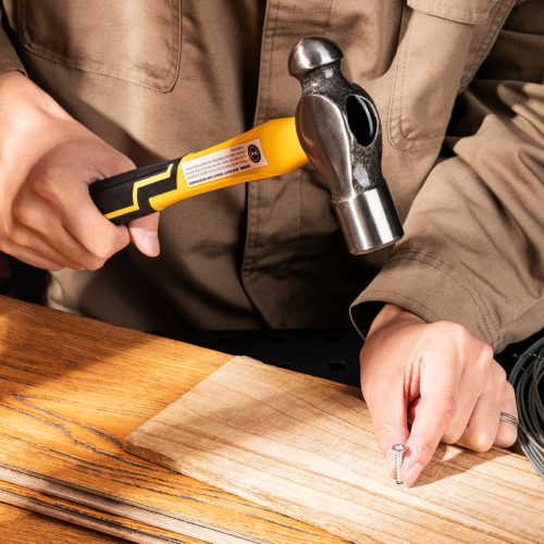 Deli Tools EDL443024 Egyengető kalapács üvegszálas nyéllel, 0,68 kg (sárga)