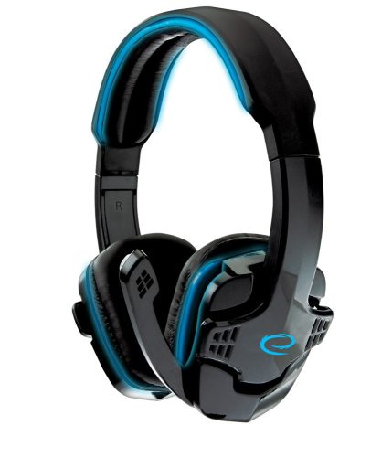 Esperanza Raven Gamer mikrofonos fejhallgató, sztereó, fekete-kék