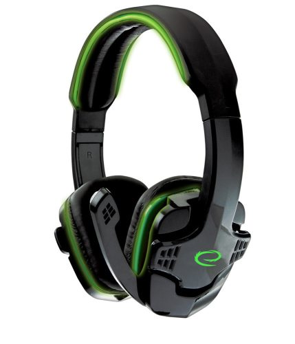 Esperanza Raven Gamer mikrofonos fejhallgató, sztereó, fekete-zöl