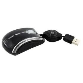   ESPERANZA CELANEO 3D VEZETÉKES OPTIKAI EGÉR USB BEHÚZHATÓ KÁBELLEL FEKETE